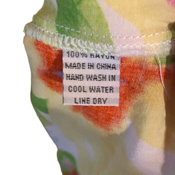 Blue Water Sz S Vibrant Tropical Hawaiin Floral Sleeveless Midi Pocket Pam Dress - Picture 7 of 7